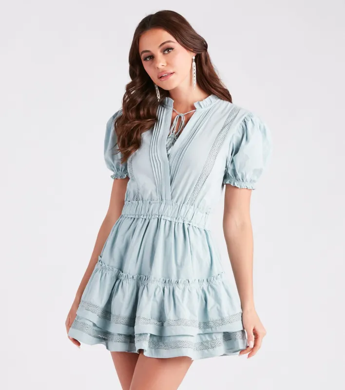 Chic Summer Days Ruffled Cotton Skater Dress sold by Windsor