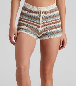 Summer Blend Crochet Knit Shorts sold by Windsor