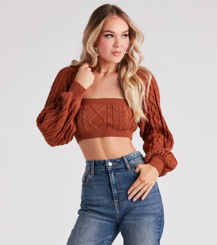 Call Me Cutie Cable Knit Cardigan sold by Windsor