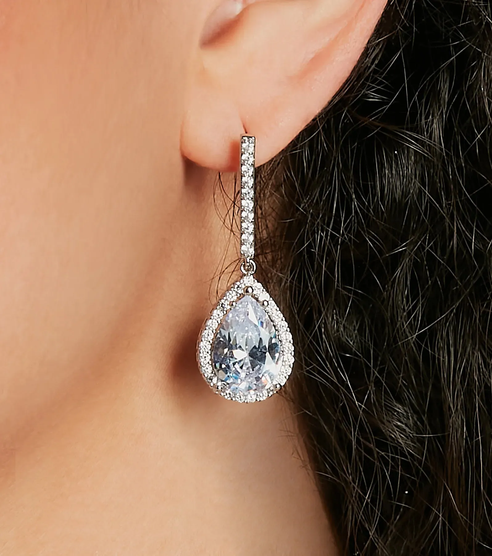 Elegantly Glam Rhinestone Teardrop Earrings sold by Windsor product image thumbnail 2