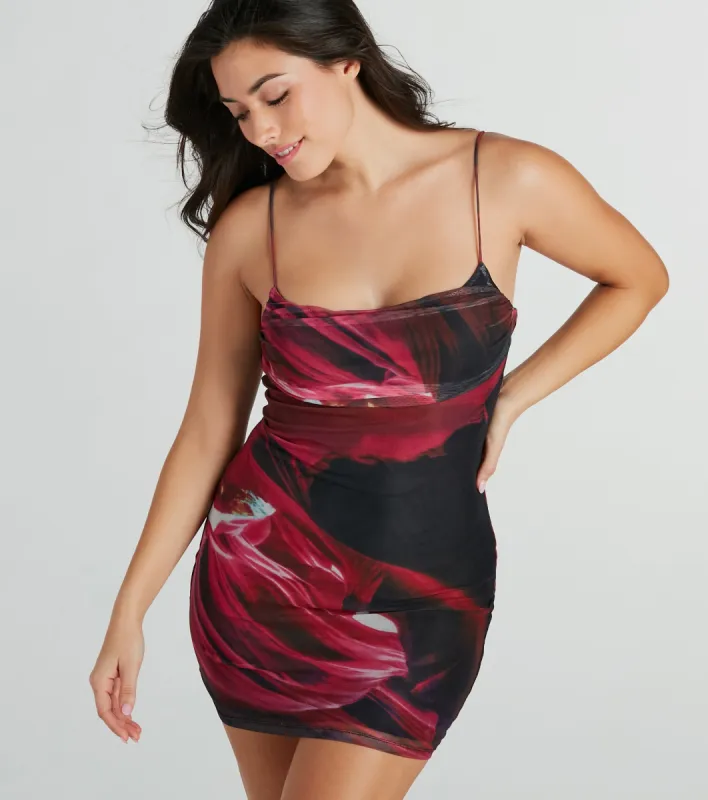 So Fab Marble Print Mesh Mini Dress sold by Windsor