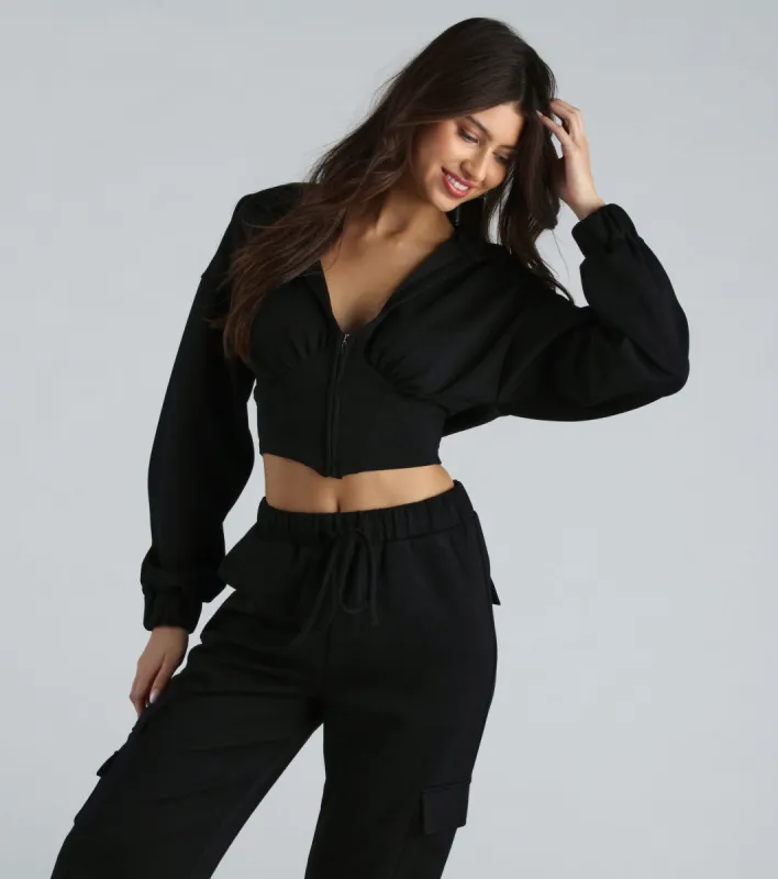 Looking Sweet Corset Crop Hoodie sold by Windsor