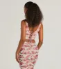 Blooming Bliss Lace-Up Floral Mesh Bustier sold by Windsor