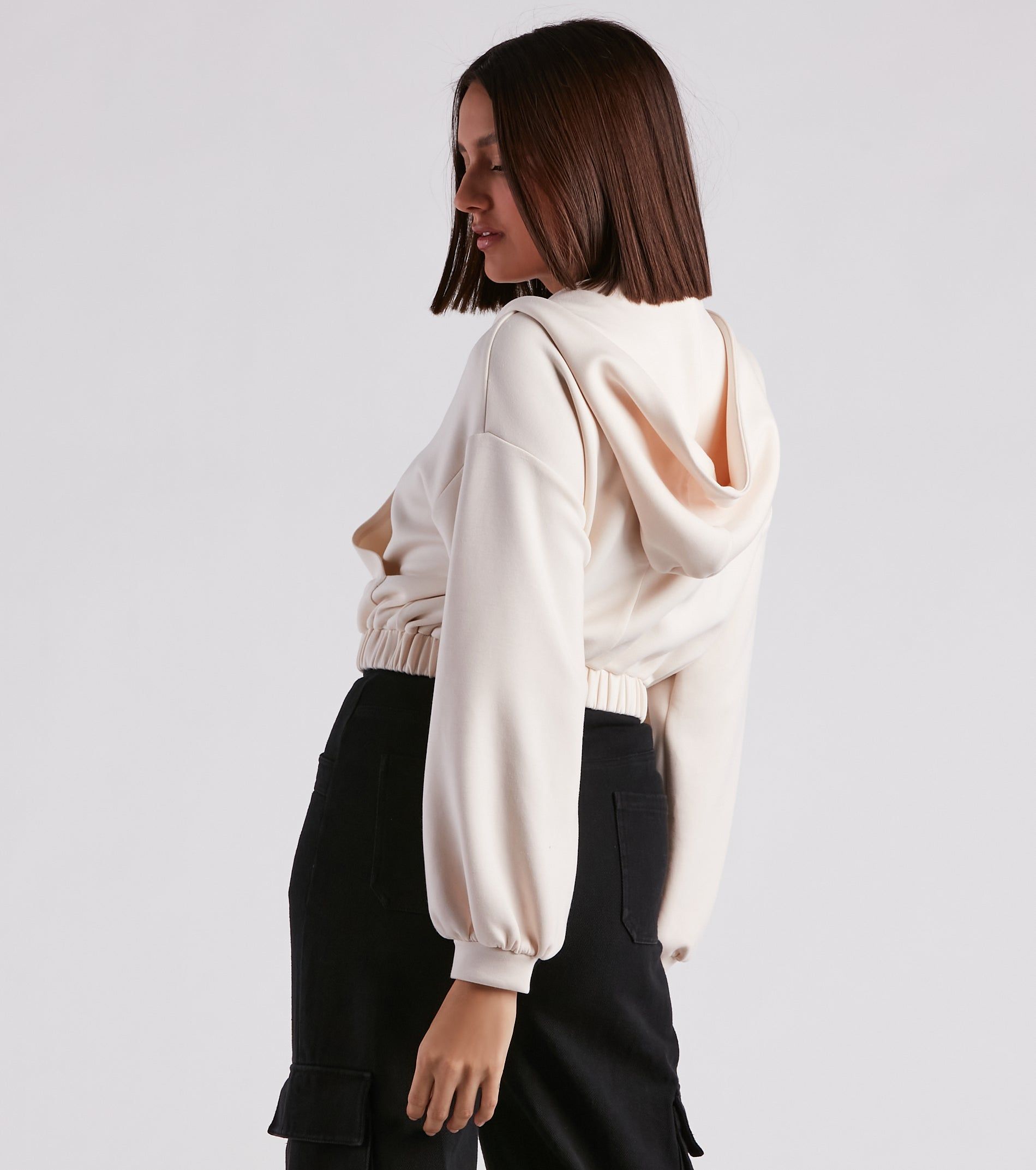 Off Duty Babe Luxe Zip-Up Crop Hoodie sold by Windsor product image thumbnail 2