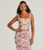 Blooming Bliss Lace-Up Floral Mesh Bustier sold by Windsor
