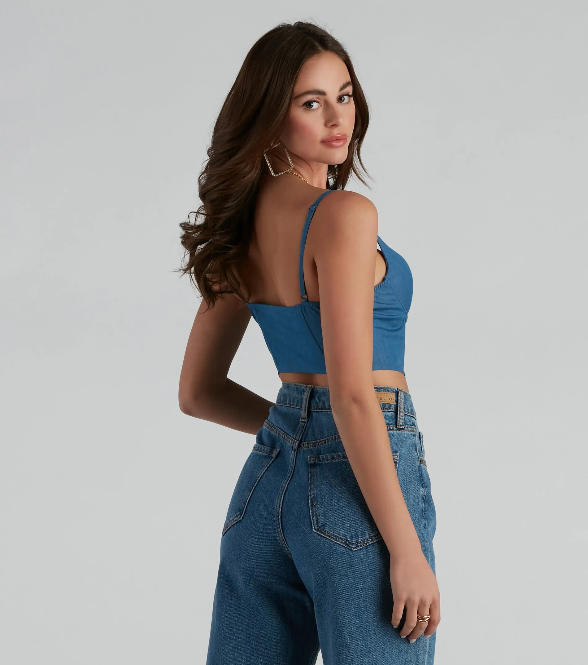Girl Next Door Cropped Denim Corset sold by Windsor product image thumbnail 2