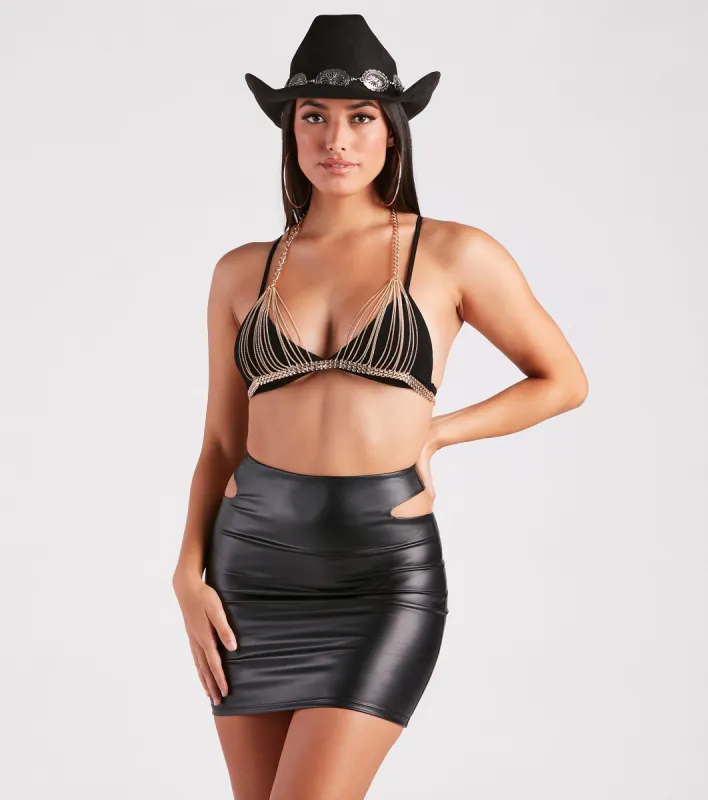 Turn It Up Triangle Chain Bra sold by Windsor