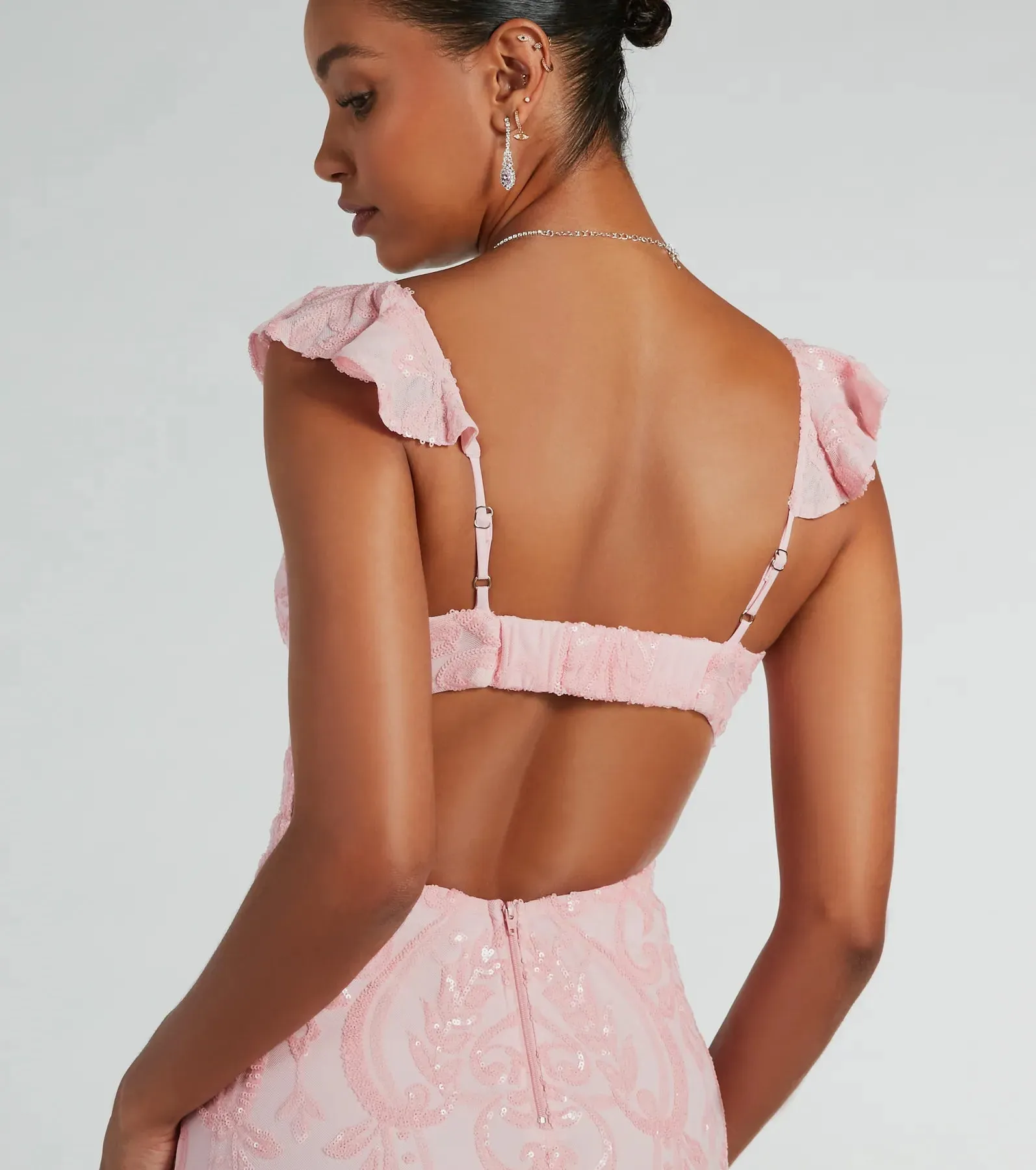 Estella V-Neck Mermaid Long Sequin Formal Dress sold by Windsor product image thumbnail 4