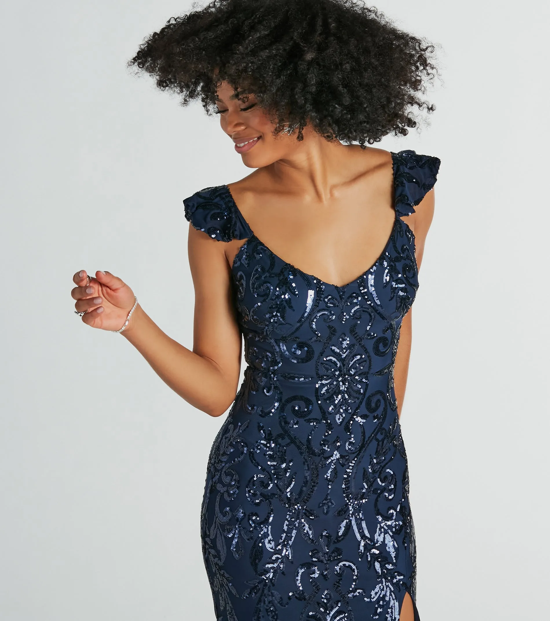 Estella V-Neck Mermaid Long Sequin Formal Dress sold by Windsor product image thumbnail 5