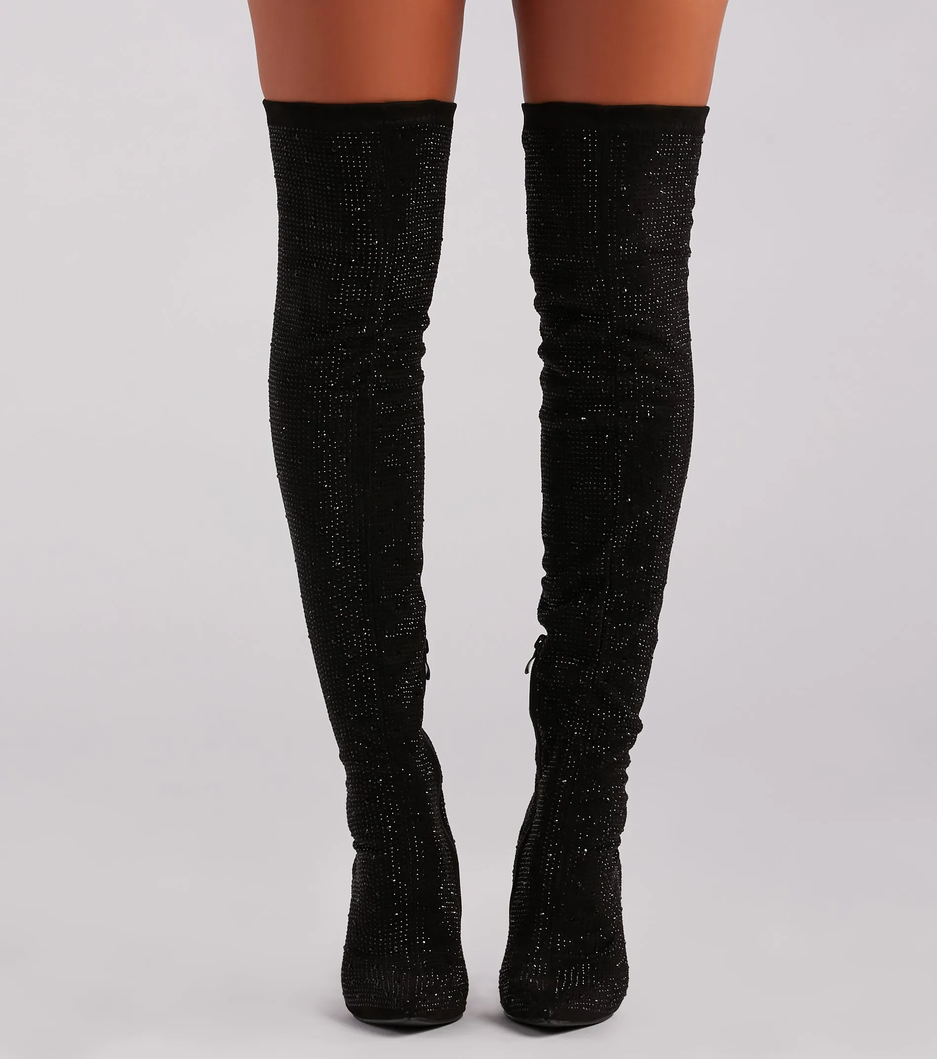 Sultry Voltage Rhinestone Over-The-Knee Boots sold by Windsor product image thumbnail 2