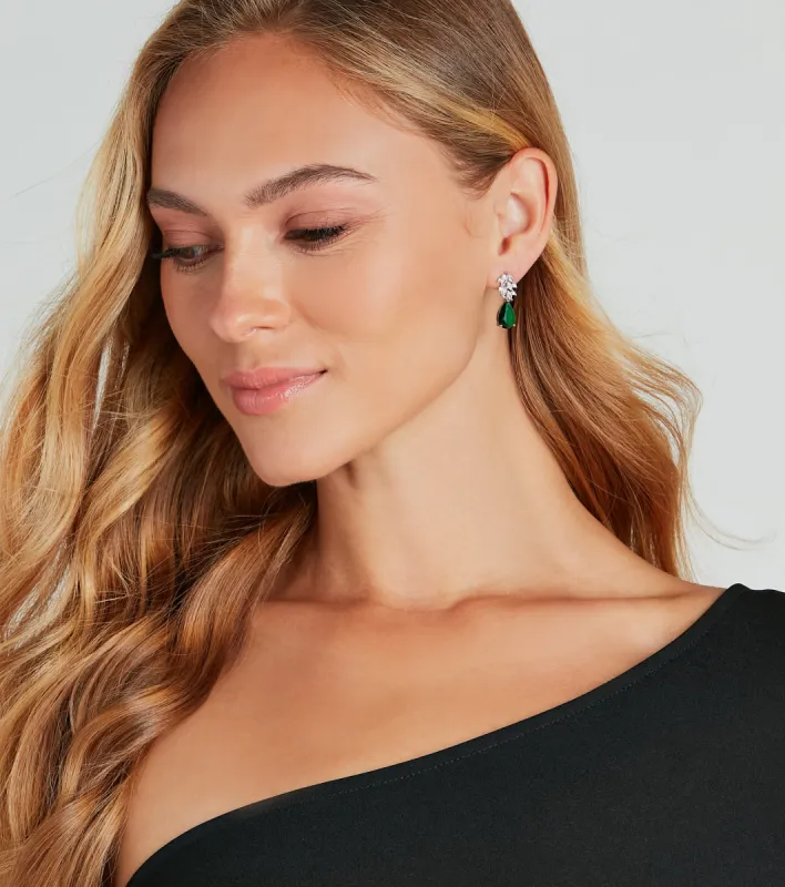 Sophisticated Chic Gemstone Rhinestone Earrings sold by Windsor