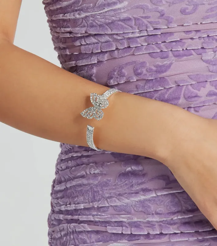 Wishing On Love Rhinestone Butterfly Bracelet sold by Windsor