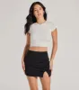 Left And Right High Rise Bow Slit Mini Skirt sold by Windsor
