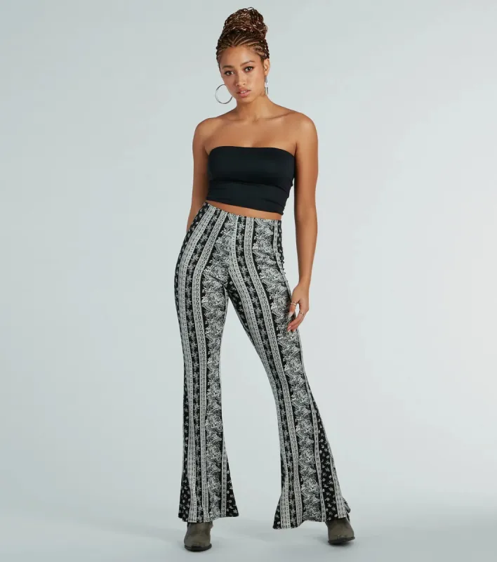 Free Spirit Chick High-Rise Boho Flare Pants sold by Windsor