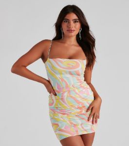 Disco Diva Square Neck Mini Dress sold by Windsor