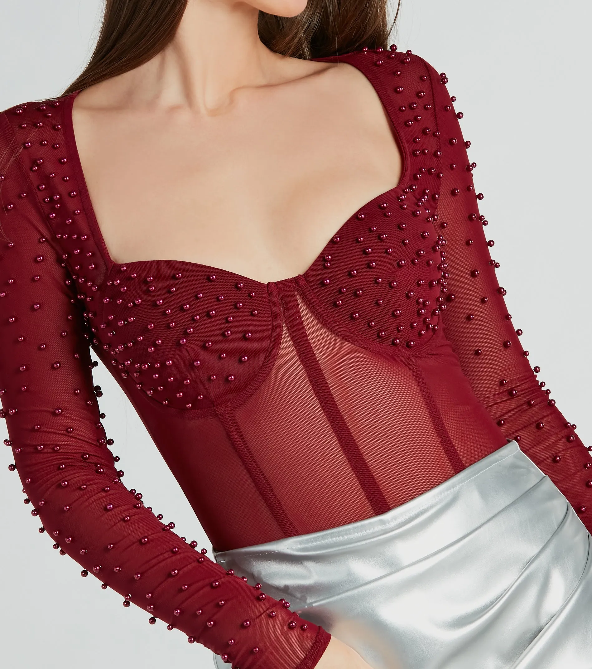 The Prettiest Faux Pearl Corset Bodysuit sold by Windsor product image thumbnail 2