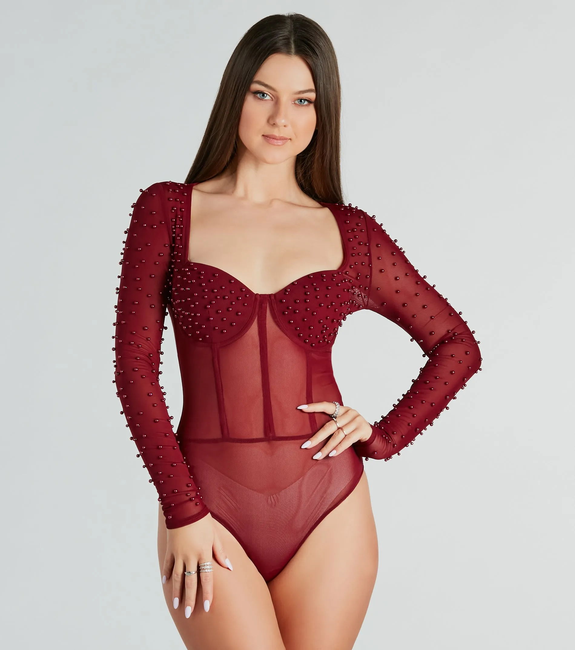 The Prettiest Faux Pearl Corset Bodysuit sold by Windsor product image thumbnail 5