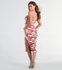 Romantic Possibilities Floral Mesh Midi Dress sold by Windsor