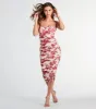 Romantic Possibilities Floral Mesh Midi Dress sold by Windsor