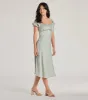 Sure To Adore Puff Sleeve A-Line Midi Dress sold by Windsor