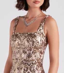 Jolena Formal Sequin Side Slit Dress sold by Windsor