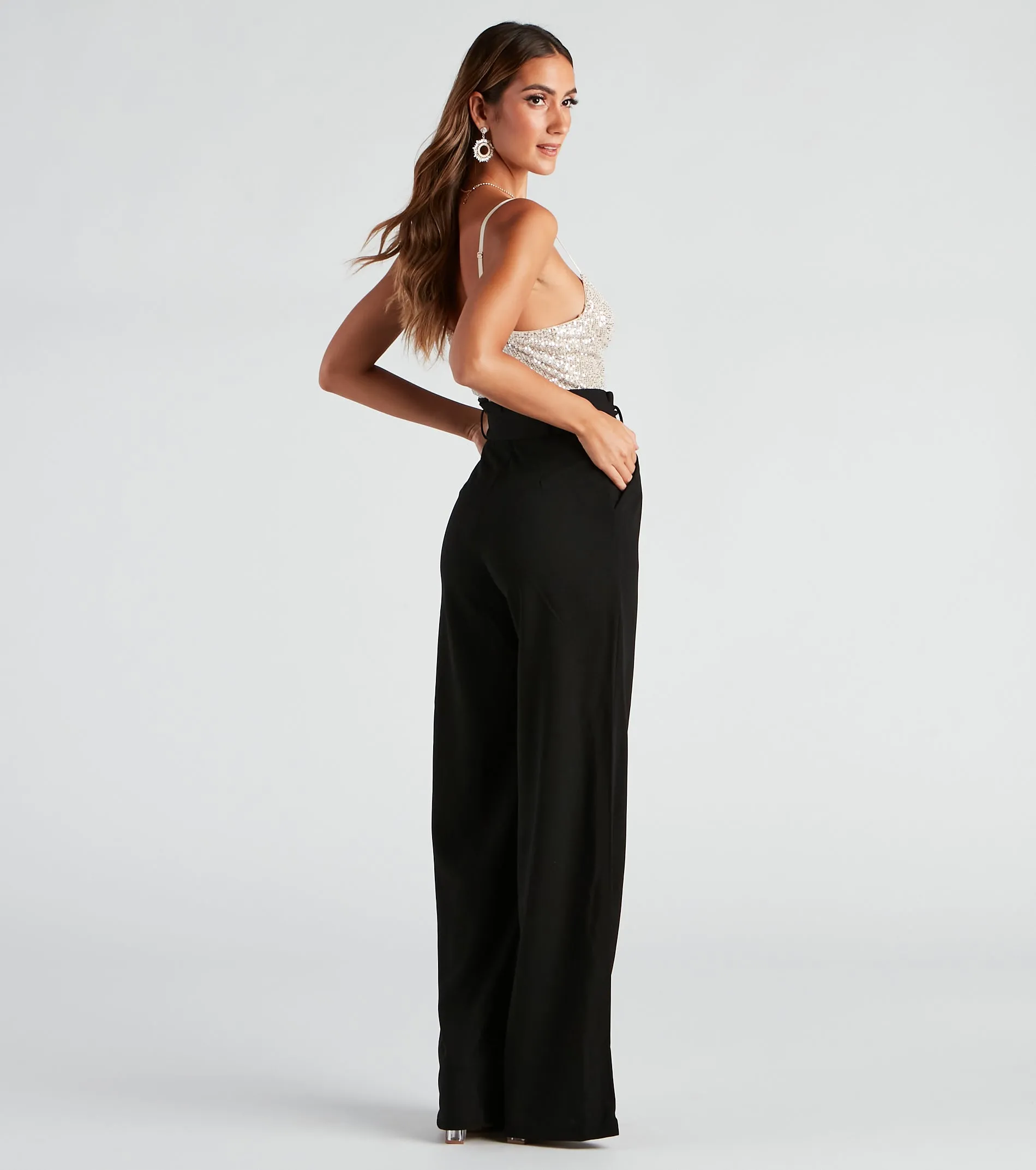 Catch Me In Sequin Wide-Leg Jumpsuit sold by Windsor product image thumbnail 2
