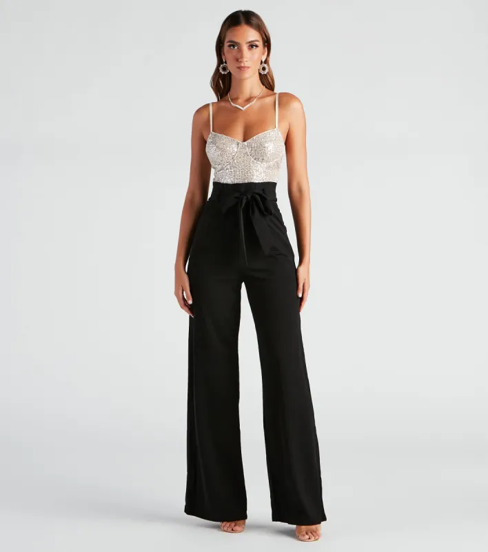 Catch Me In Sequin Wide-Leg Jumpsuit sold by Windsor