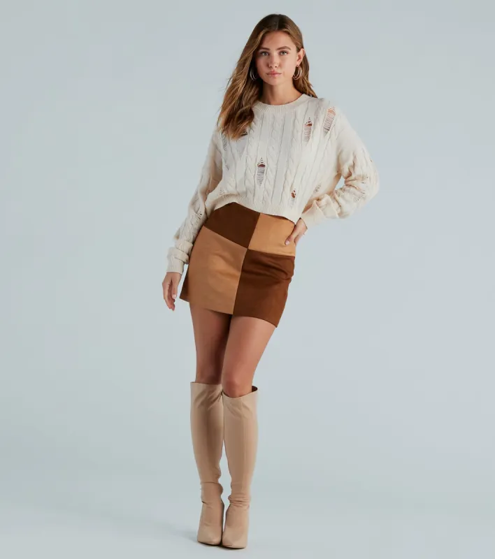 Posh This Fall Faux Suede Mini Skirt sold by Windsor