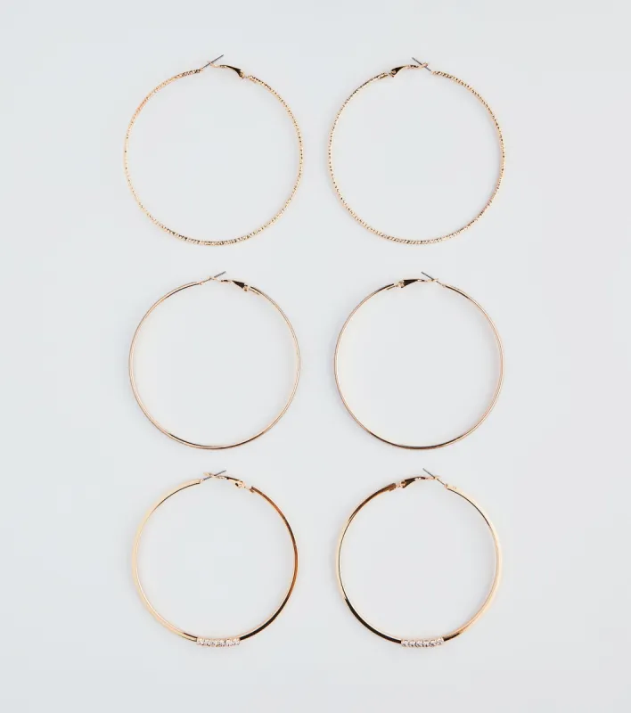 Simply Sleek Three-Pack Hoop Earrings Set sold by Windsor