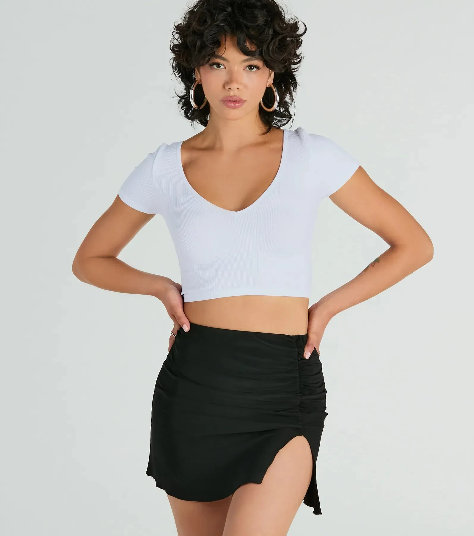 Solid Ten High Rise Slit Bodycon Mini Skirt sold by Windsor product image thumbnail 4