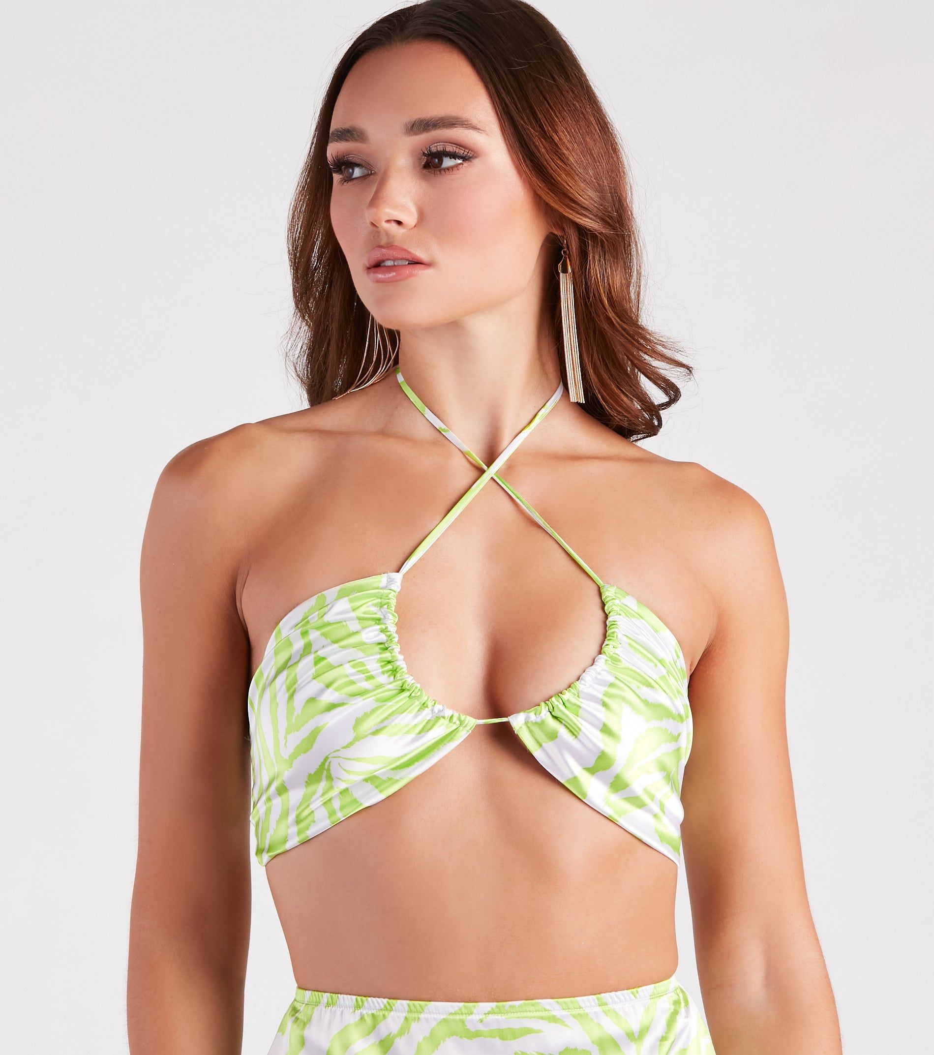 Call Of The Wild Satin Zebra Bandeau Top sold by Windsor product image thumbnail 4