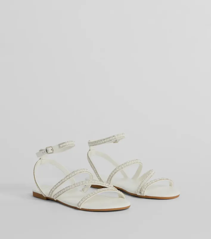 Stunning Artistry Crystal Faux Pearl Strappy Sandals sold by Windsor