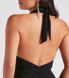 Kaiya Formal Crepe Halter Dress sold by Windsor