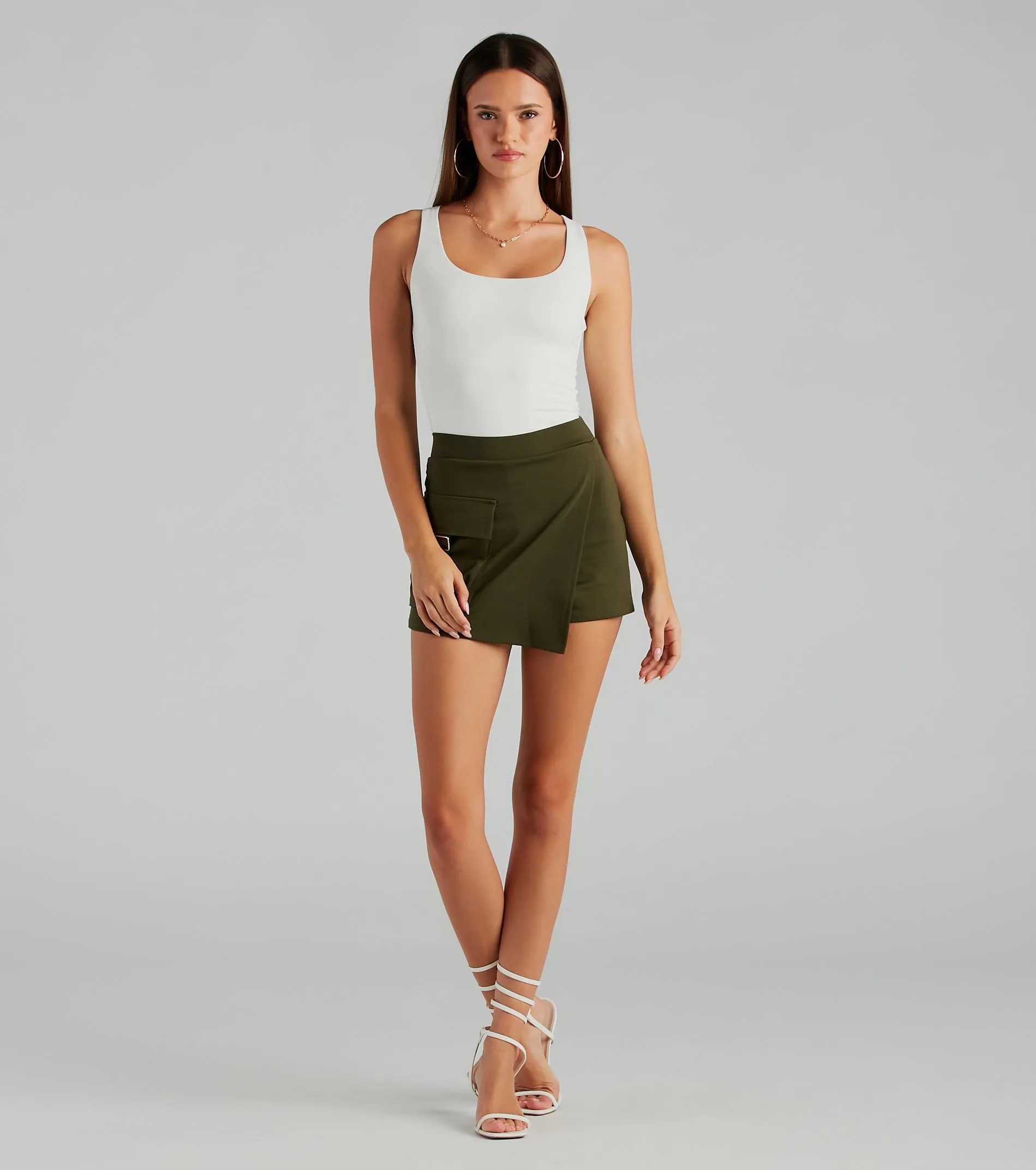 Style Notes Ponte Cargo Mini Skort sold by Windsor product image thumbnail 4