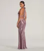 Kayla Halter Open Back Slit Mermaid Formal Dress sold by Windsor