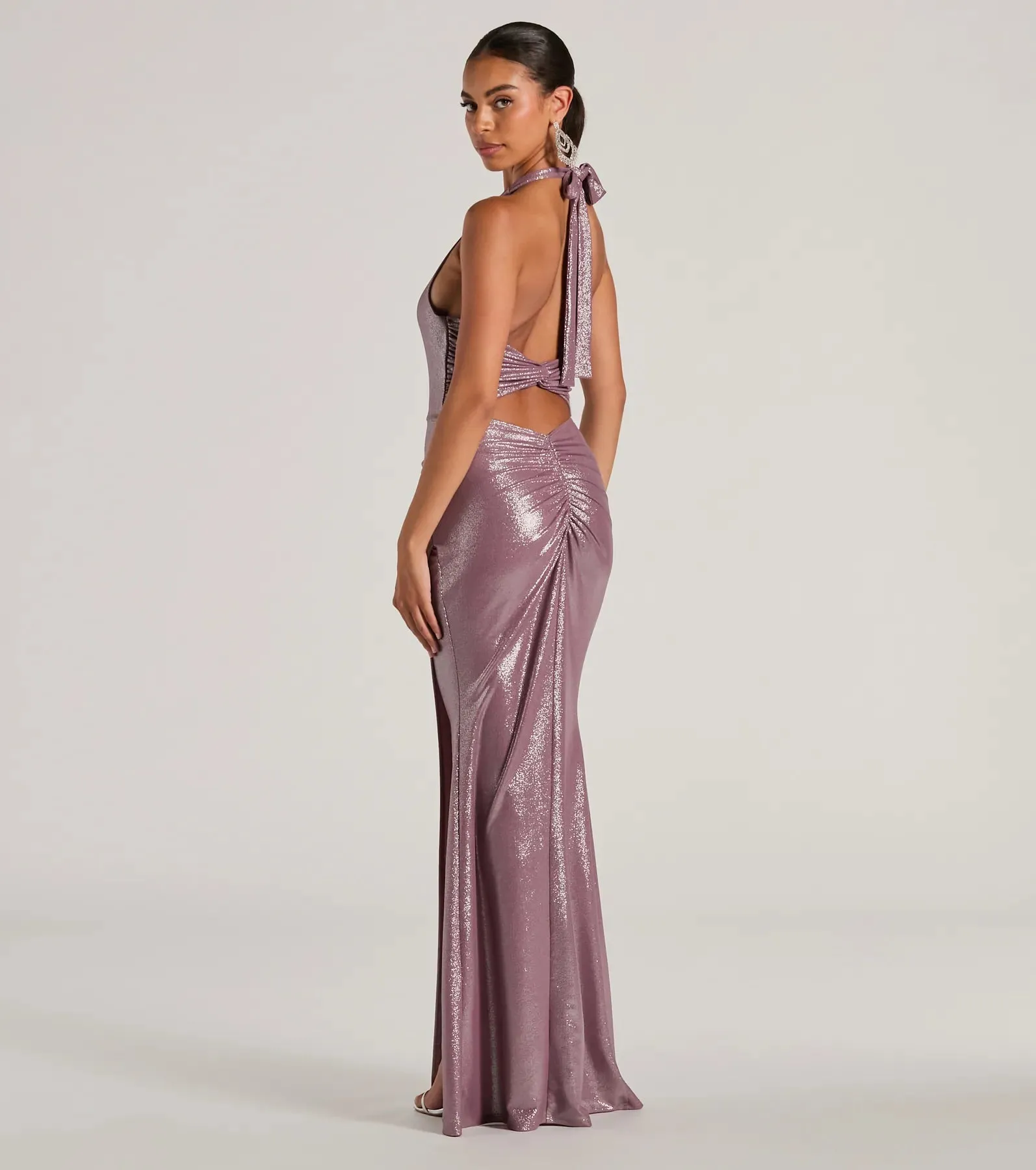 Kayla Halter Open Back Slit Mermaid Formal Dress sold by Windsor product image thumbnail 2