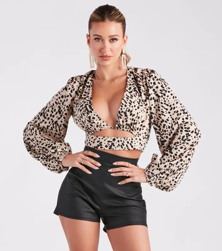 Amp Up The Sultriness Cheetah Print Crop Top sold by Windsor