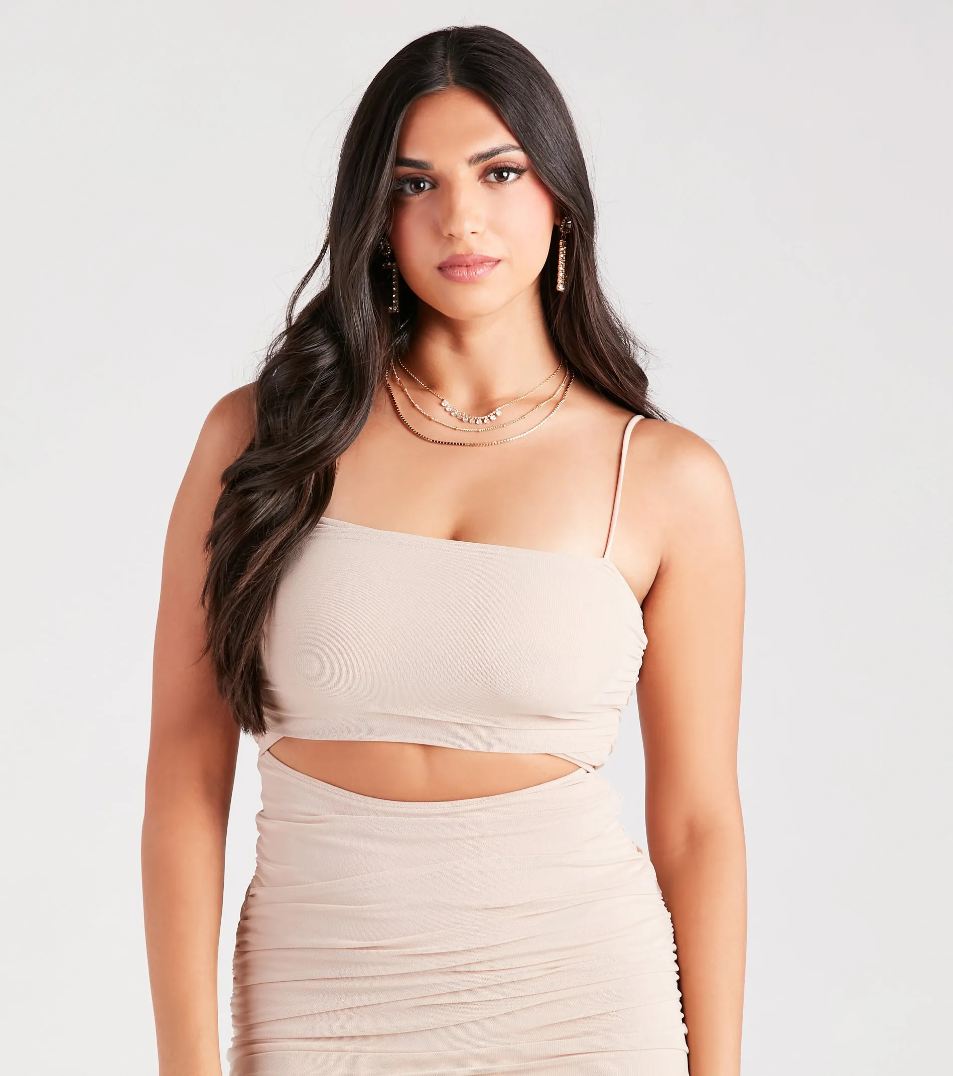 Step Up The Glitz Multi-Layered Rhinestone Necklace sold by Windsor product image thumbnail 3