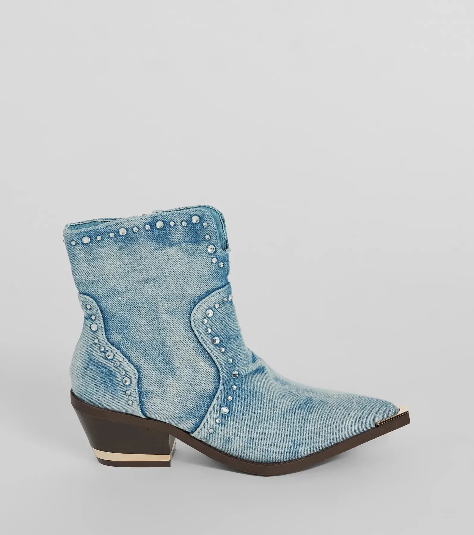 Cowgirl Charm Rhinestone Western Denim Booties sold by Windsor product image thumbnail 2