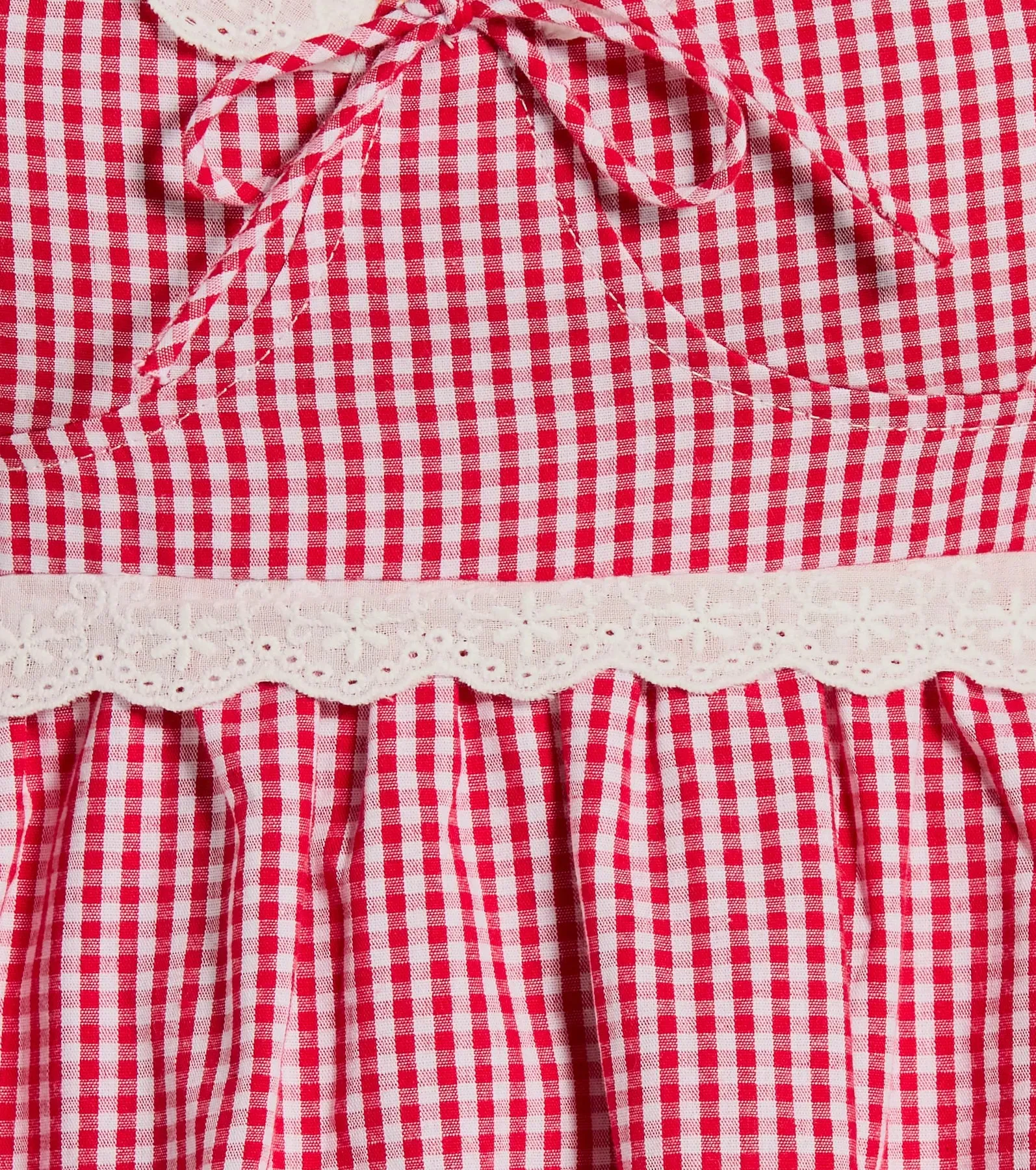 Life's A Picnic Sweetheart Lace Gingham Mini Dress sold by Windsor product image thumbnail 4