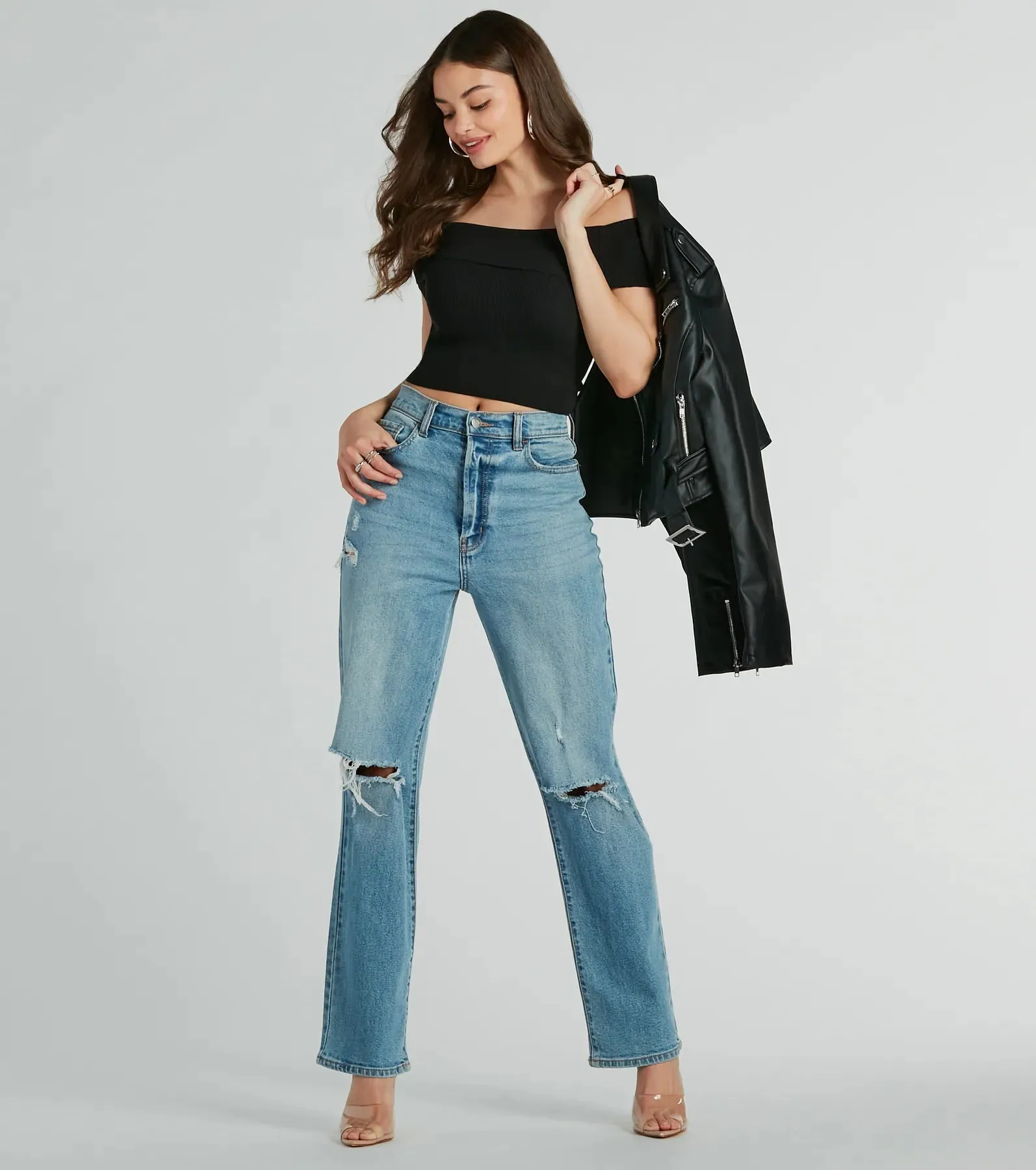 Essential Sweetie Off-The-Shoulder Tube Crop Top sold by Windsor product image thumbnail 3