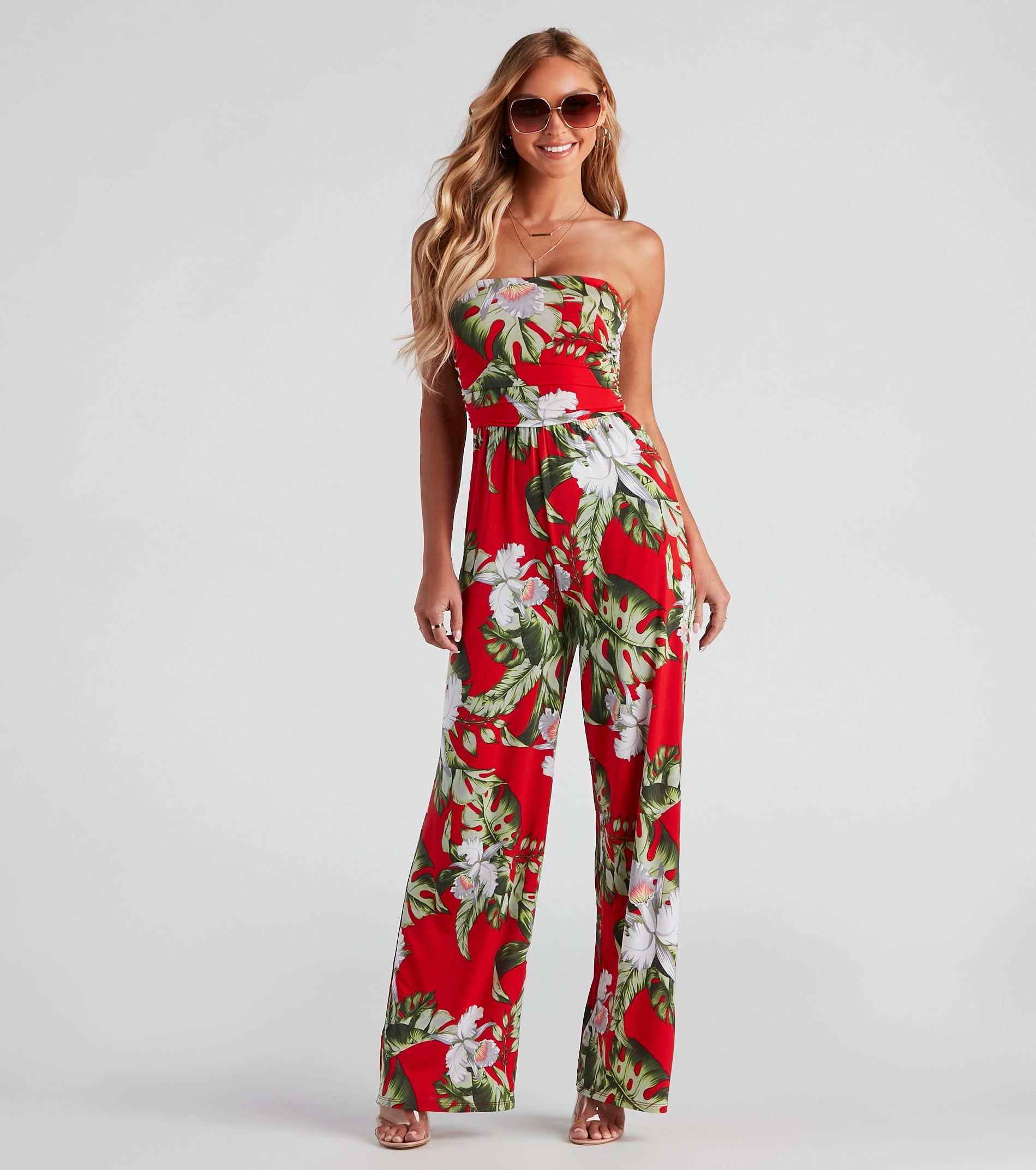 Tropical Vibes Wide Leg Jumpsuit sold by Windsor