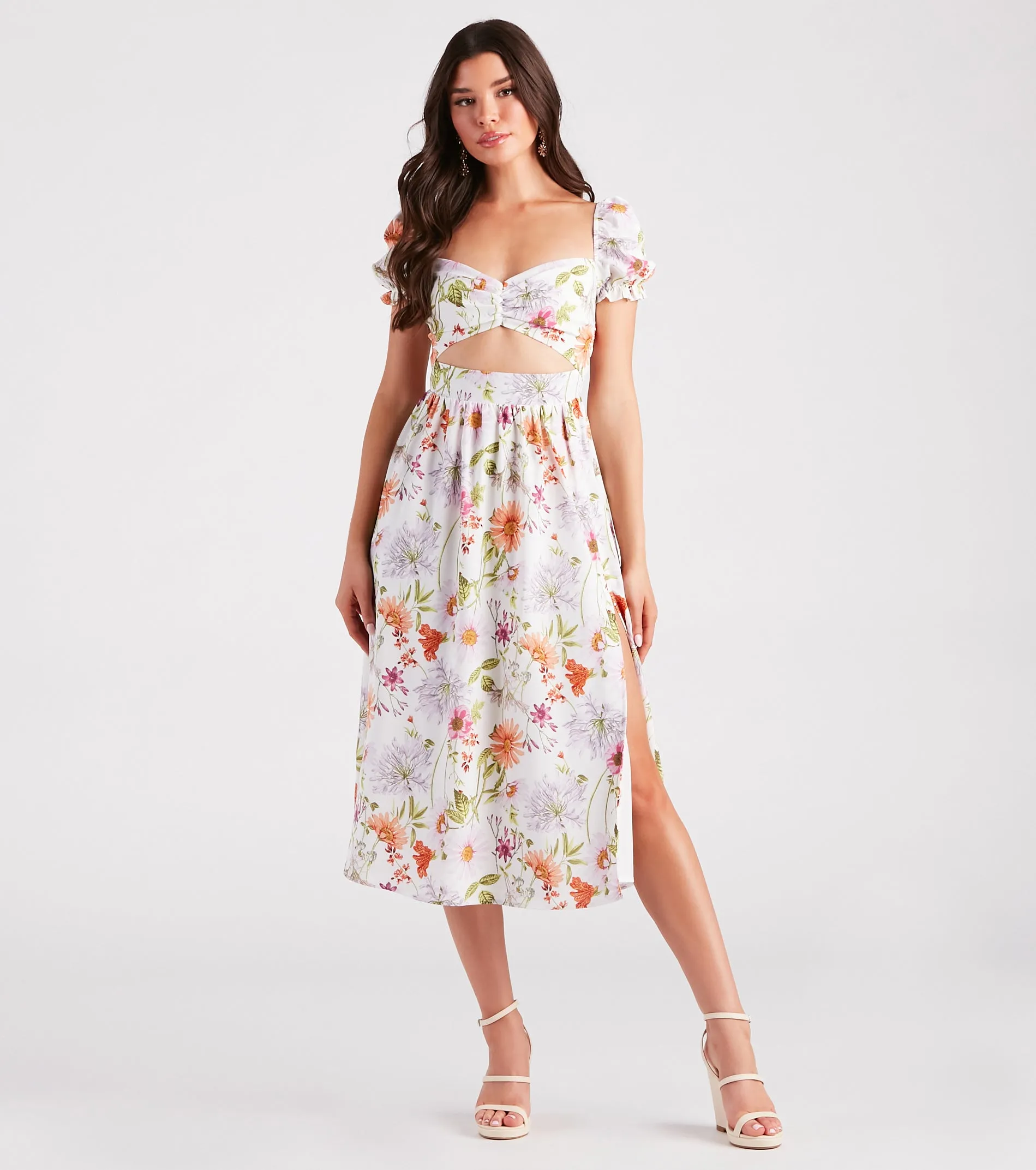 Room To Grow Floral Cutout Midi Dress sold by Windsor