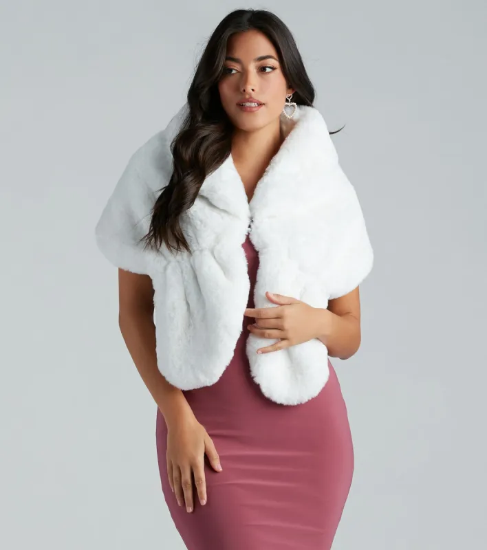 PLACEHOLDER - So Luxe Faux Fur Shawl Wrap sold by Windsor