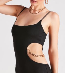 Linked Together Chain Cutout Mini Dress sold by Windsor