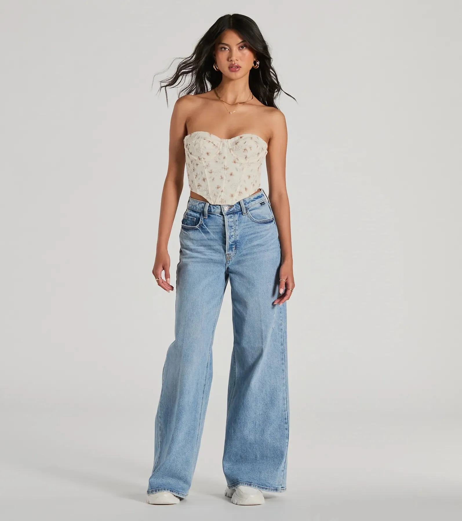 Darling Pick Strapless Floral Eyelet Bustier sold by Windsor product image thumbnail 3