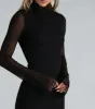 Feeling Fun Mesh Mock Neck Mini Dress sold by Windsor