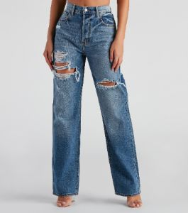 Straight Forward High Rise Boyfriend Jeans sold by Windsor