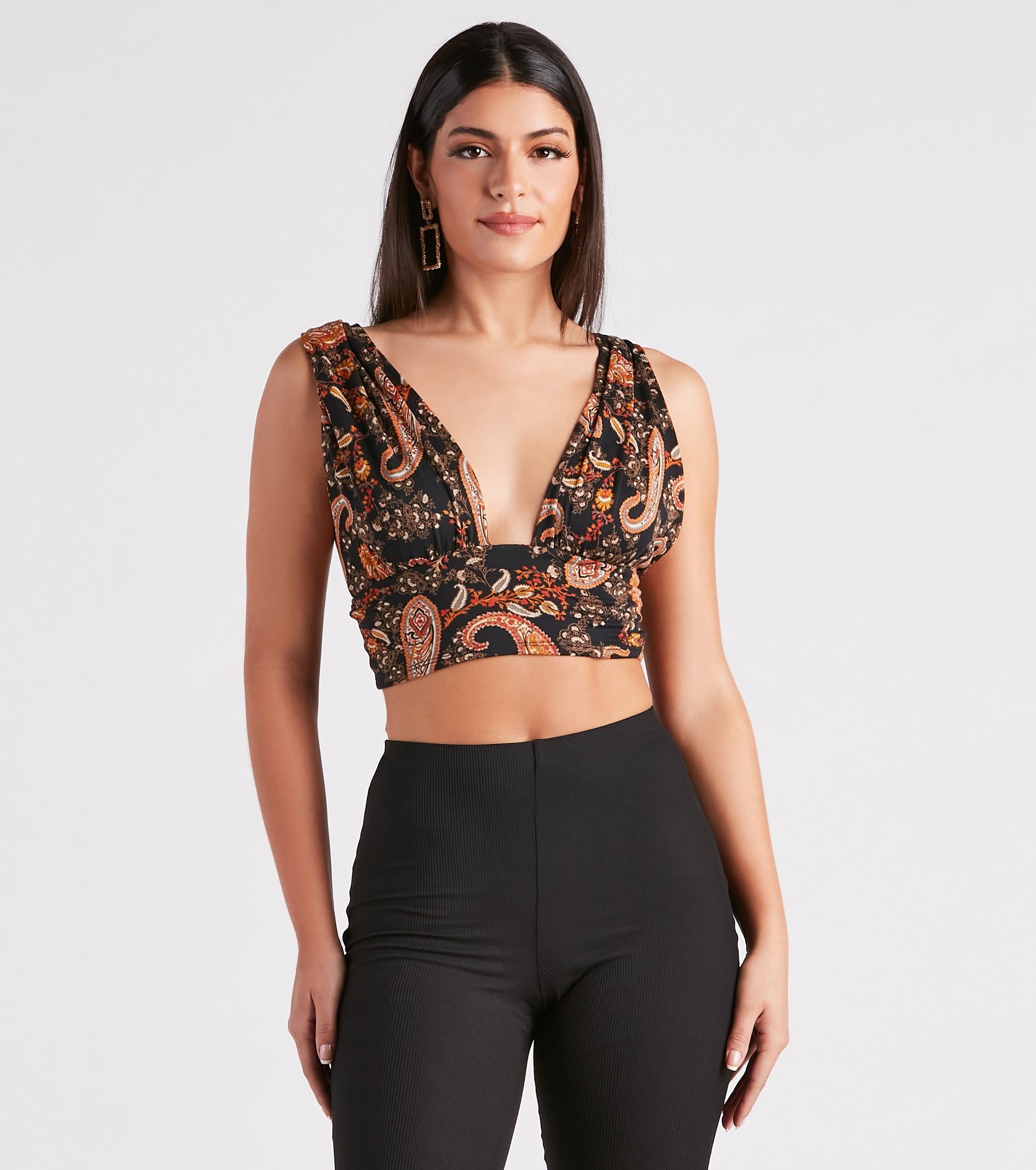 Pretty In Paisley Convertible Crop Top sold by Windsor product image thumbnail 5