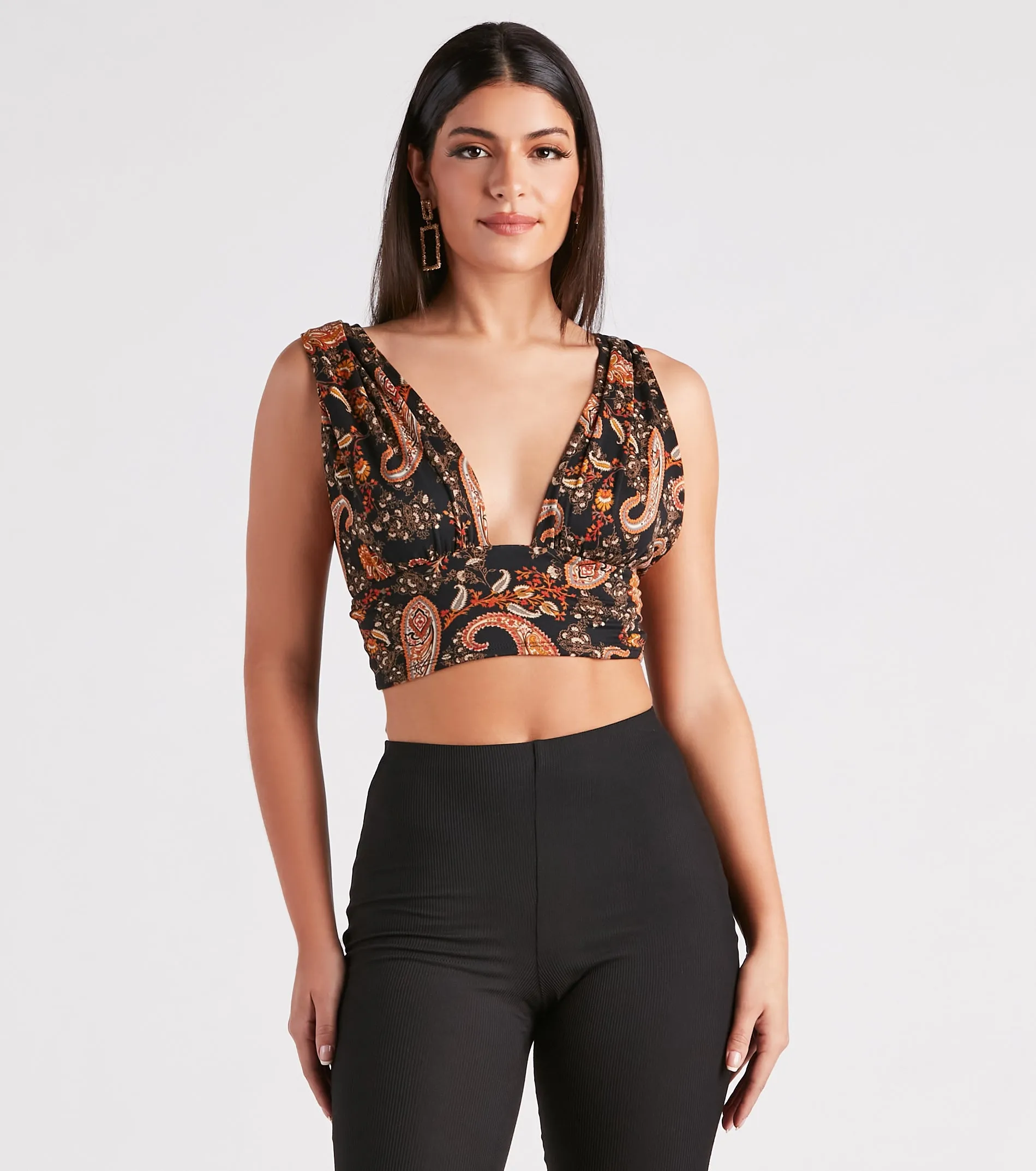 Pretty In Paisley Convertible Crop Top sold by Windsor product image thumbnail 5